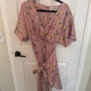 Charles Henry Pink Floral Dress